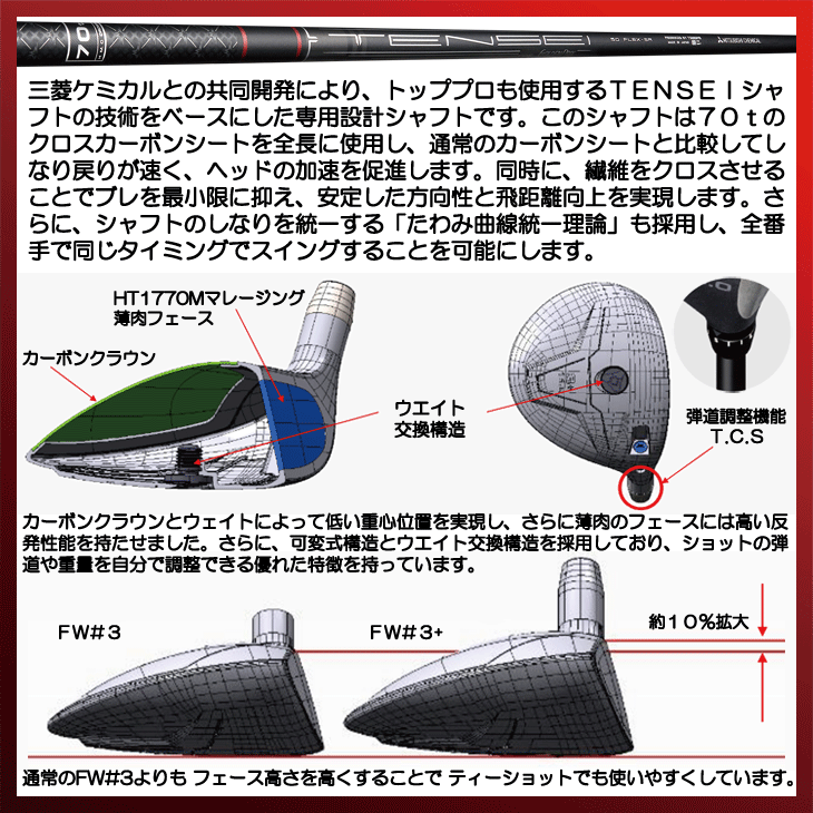 ゴールデンプリックス TR-01 フェアウェイウッド TENSEI for GOLDEN PRIX 右利き用【クーポン対象】【即日発送可】