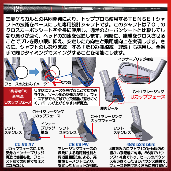 ゴールデンプリックス TR-01 アイアン 5本セット (6/7/8/9/PW) TENSEI for GOLDEN PRIX 右利き用【クーポン対象】【即日発送可】