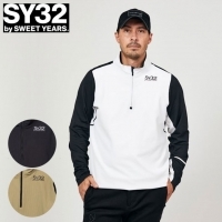 SY32 ゴルフウェア 長袖シャツ ジップアップストライプシャツ SYG23A09【マークダウン】【クーポン対象】【ポイント5％獲得】【土日祝発送可】