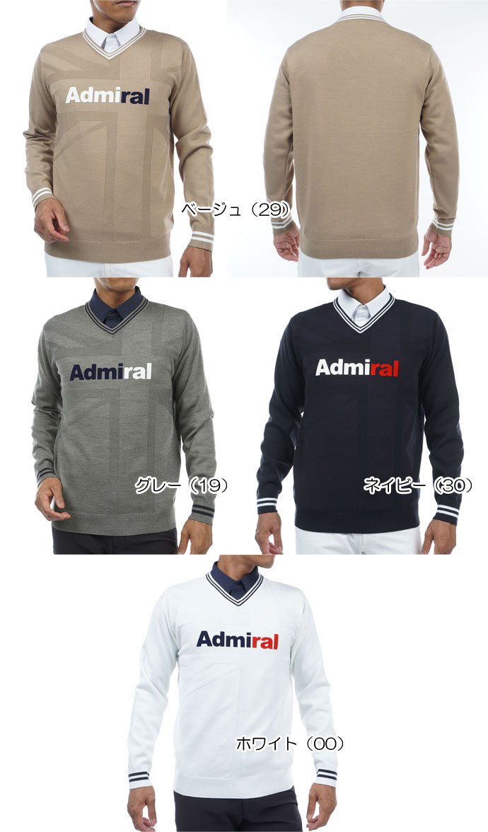 アドミラル ゴルフウェア セーター UJジャカードVネックセーター ADMA369【クーポン対象】【お買い得】【土日祝発送可】