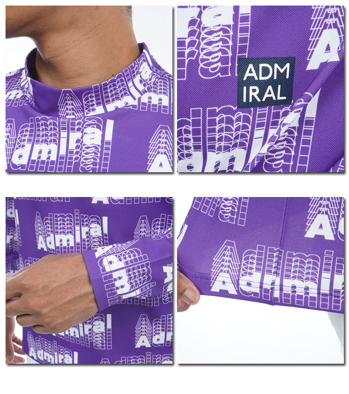 アドミラル ゴルフウェア 長袖シャツ モーションロゴロングスリーブモックネックシャツ ADMA363【クーポン対象】【お買い得】【土日祝発送可】