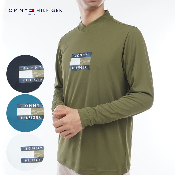 トミーヒルフィガー ゴルフウェア 長袖シャツ カモフラッグモックネックシャツ THMA367【クーポン対象】【お買い得】【土日祝発送可】